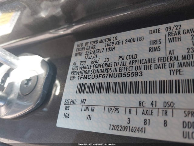 2022 FORD ESCAPE S 9