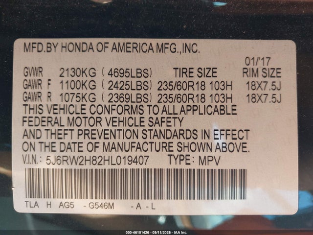 2017 HONDA CR-V EX-L/EX-L NAVI 9