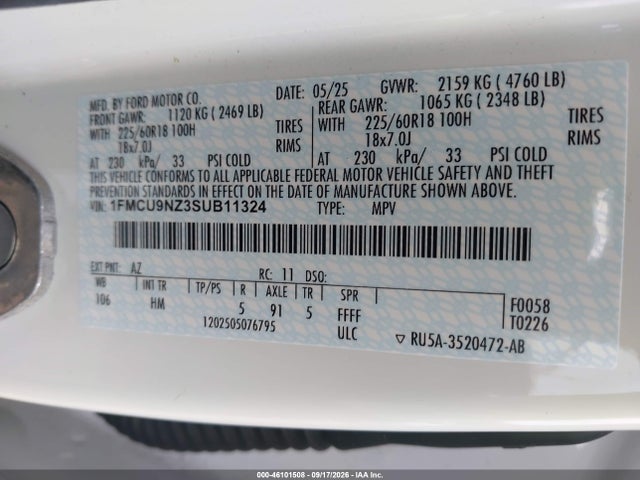 2025 FORD ESCAPE ST-LINE SELECT 9