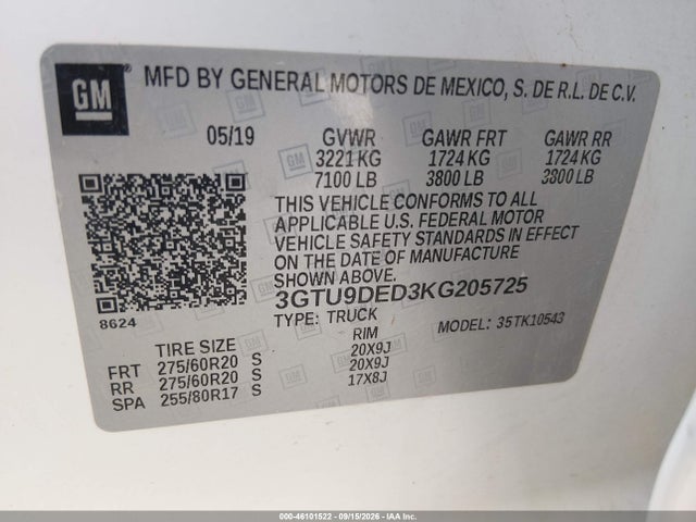 2019 GMC SIERRA 1500 SLT 9