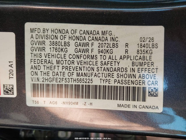 2026 HONDA CIVIC SPORT 9