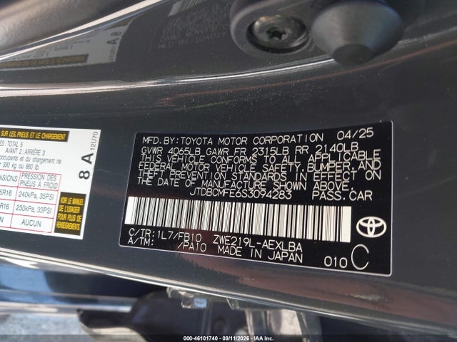 2025 TOYOTA COROLLA HYBRID LE 9