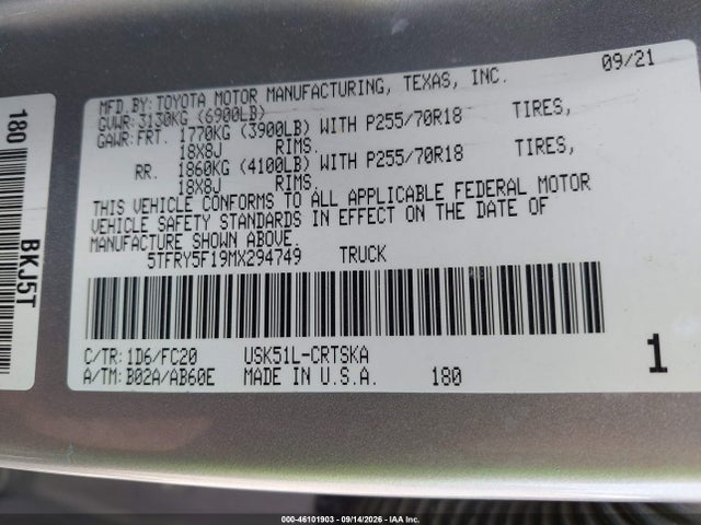 2021 TOYOTA TUNDRA SR5 9