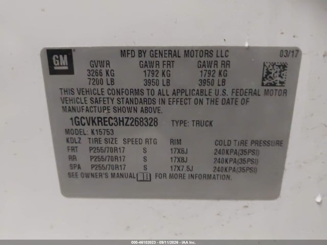 2017 CHEVROLET SILVERADO 1500 1LT 9