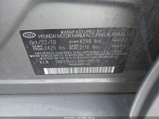 2011 Hyundai SONATA GLS — фото 9