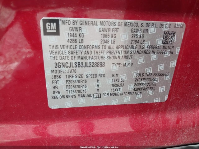 2018 CHEVROLET TRAX LT 9