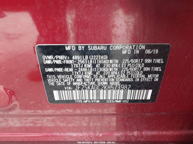 2019 SUBARU FORESTER PREMIUM 9