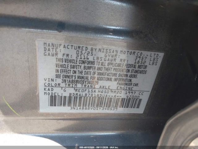 2025 NISSAN SENTRA S 9