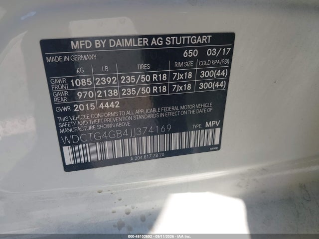 2018 MERCEDES-BENZ GLA GLA 250 9
