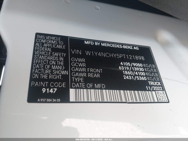 2023 MERCEDES-BENZ SPRINTER 2500 HIGH ROOF 4-CYL DIESEL HO 9