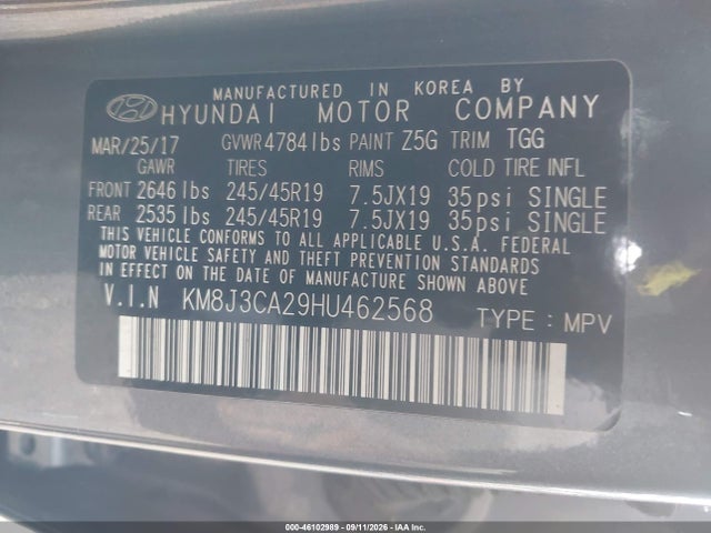 2017 HYUNDAI TUCSON SPORT 9