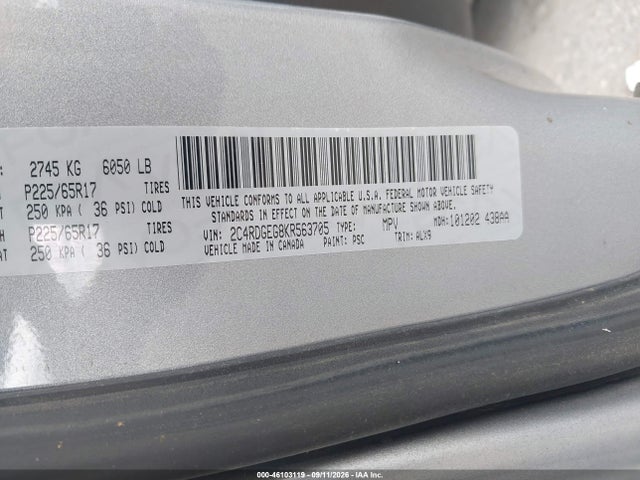 2019 DODGE GRAND CARAVAN GT 9