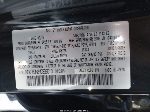 2021 MAZDA CX-5 GRAND TOURING 9