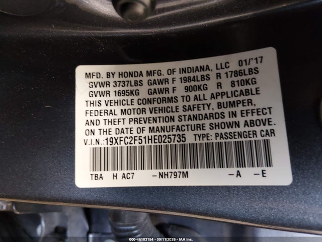 2017 HONDA CIVIC LX 9