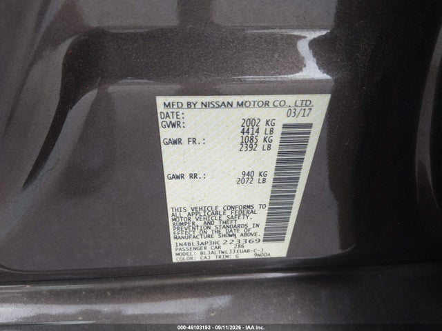 2017 NISSAN ALTIMA 3.5 SL 9
