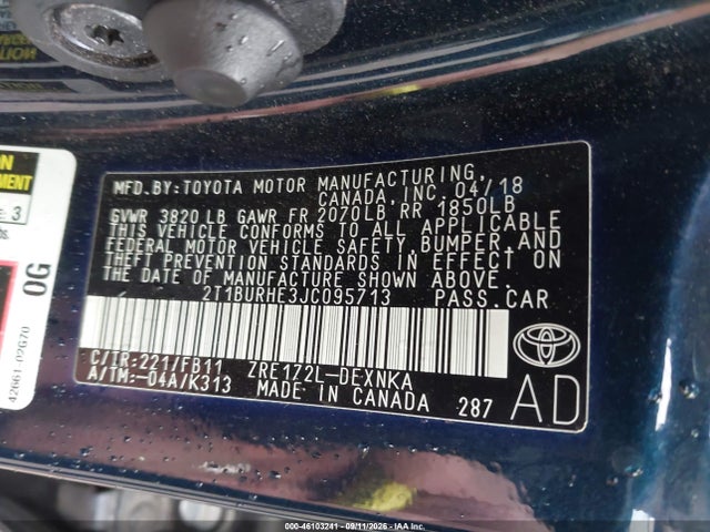 2018 TOYOTA COROLLA LE 9