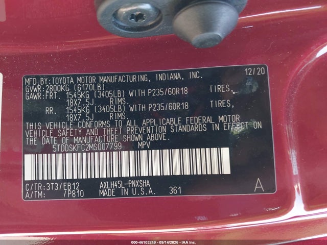 2021 TOYOTA SIENNA XSE 9