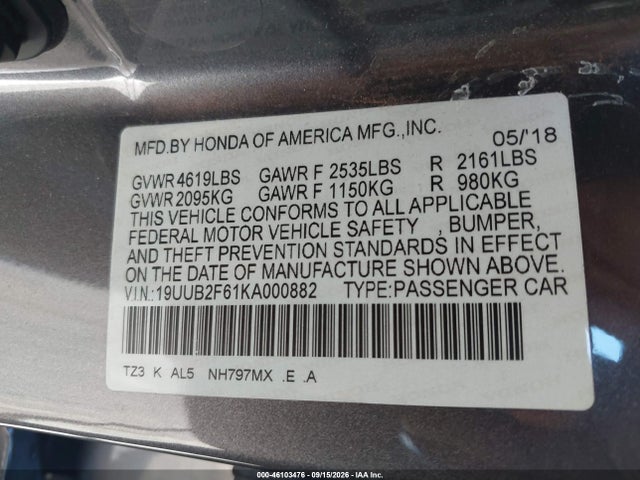 2019 ACURA TLX TECH A-SPEC PKGS 9
