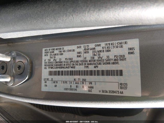 2022 FORD ESCAPE SEL 9