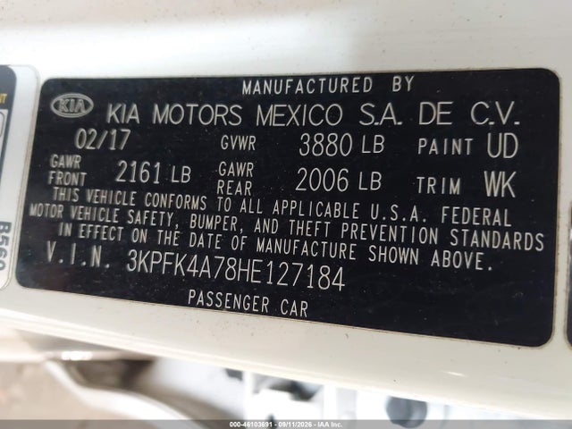 2017 KIA FORTE LX 9