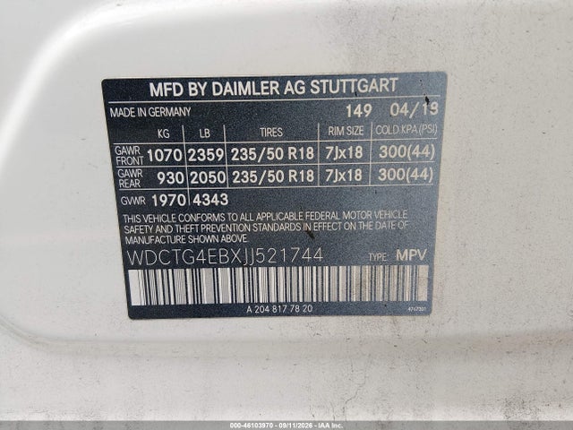 2018 MERCEDES-BENZ GLA 250 9
