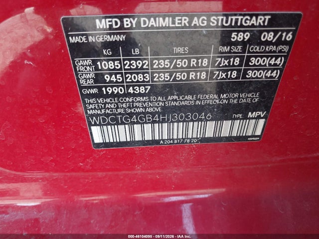 2017 MERCEDES-BENZ GLA 250 4MATIC 9