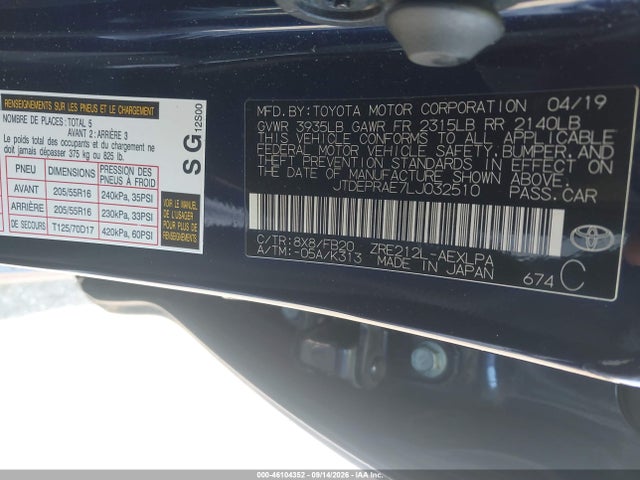 2020 TOYOTA COROLLA LE 9