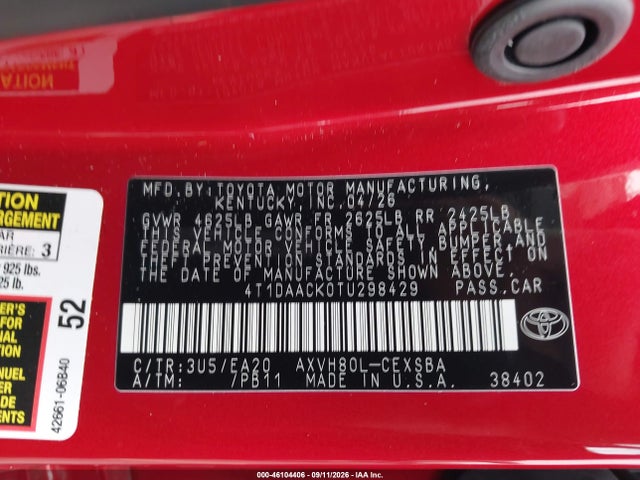 2026 TOYOTA CAMRY SE 9