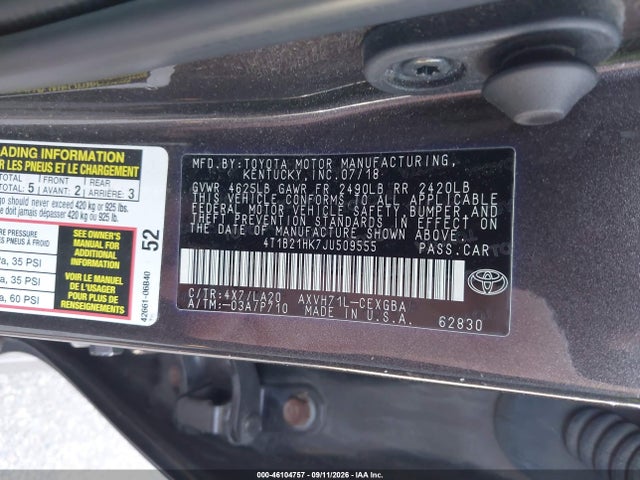 2018 TOYOTA CAMRY HYBRID XLE 9