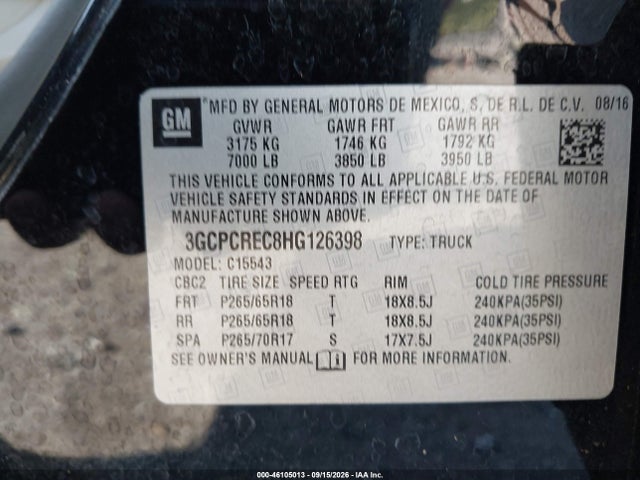 2017 CHEVROLET SILVERADO 1500 1LT 9