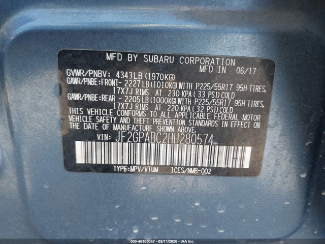 2017 SUBARU CROSSTREK 2.0I PREMIUM 9
