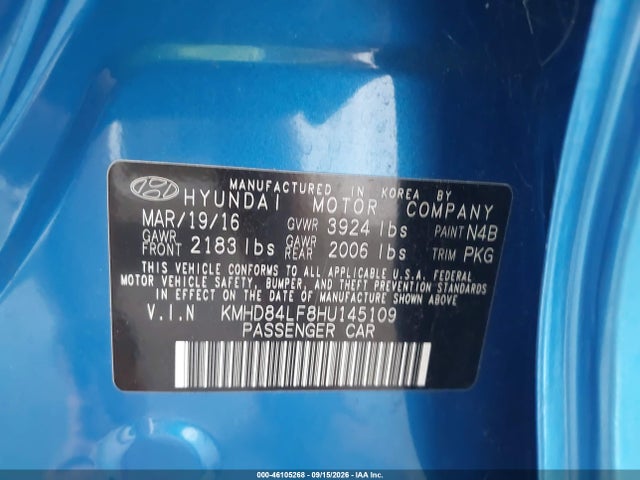 2017 HYUNDAI ELANTRA SE 9