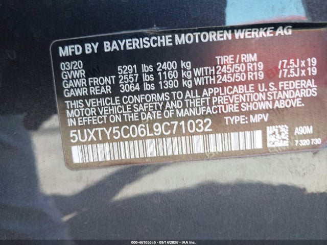 2020 BMW X3 XDRIVE30I 9