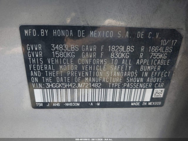 2018 HONDA FIT LX 9