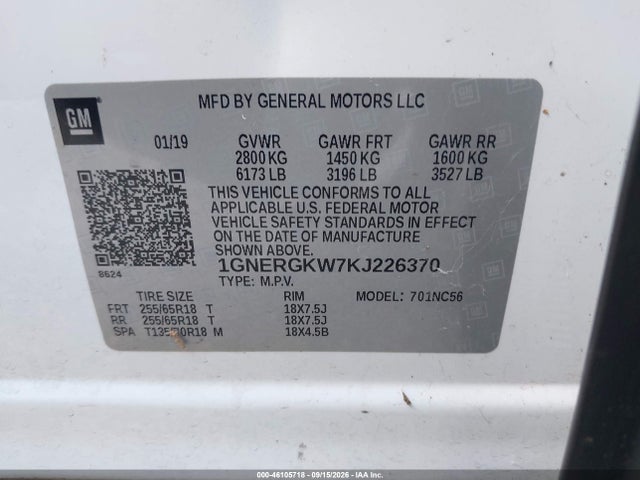 2019 CHEVROLET TRAVERSE 1LT 9