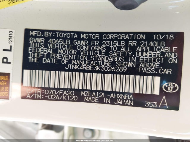 2019 TOYOTA COROLLA SE 9