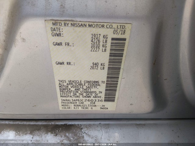 2018 NISSAN ALTIMA 2.5 S 9