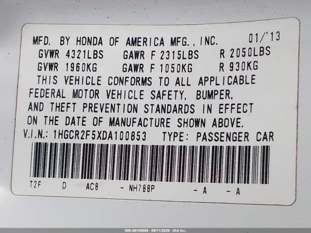 2013 Honda ACCORD SPORT 照片 9