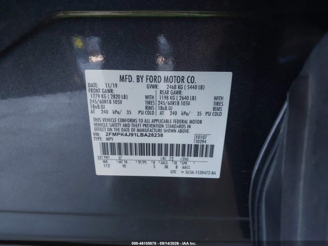 2020 FORD EDGE SEL 9