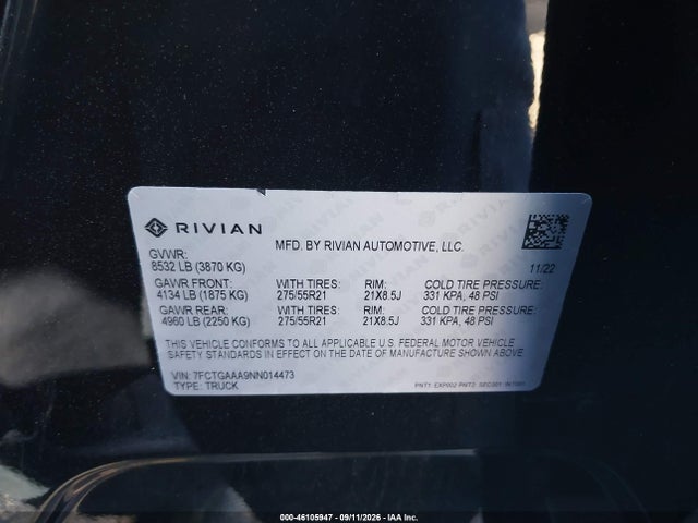 2022 RIVIAN R1T ADVENTURE 9