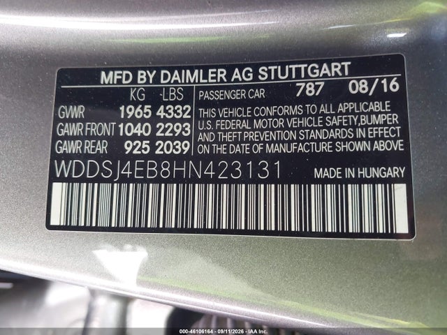 2017 MERCEDES-BENZ CLA 250 9