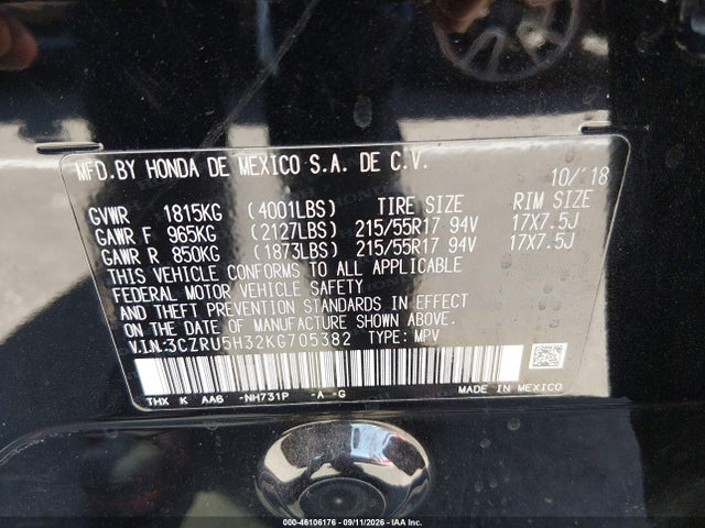 2019 HONDA HR-V LX 9