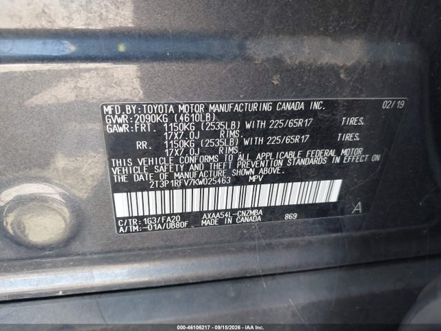 2019 TOYOTA RAV4 XLE 9