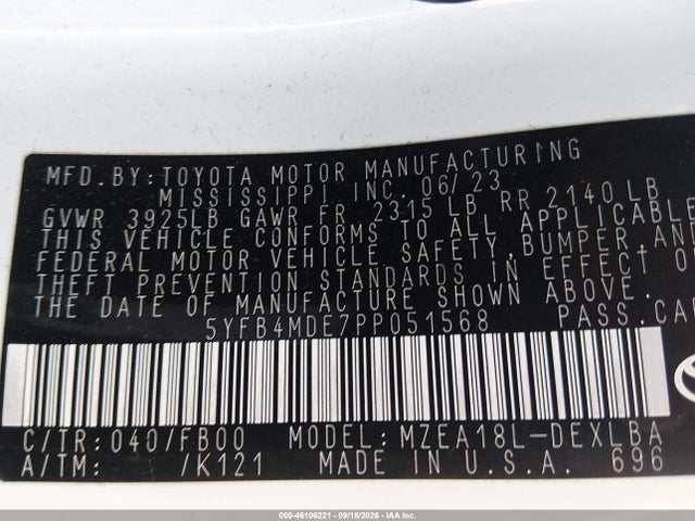 2023 TOYOTA COROLLA LE 9