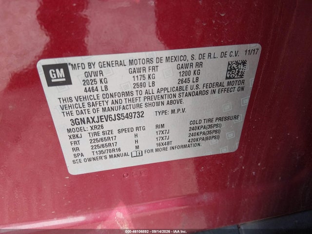 2018 CHEVROLET EQUINOX LT 9