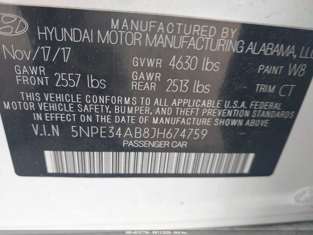 2018 HYUNDAI SONATA SPORT 2.0T 9