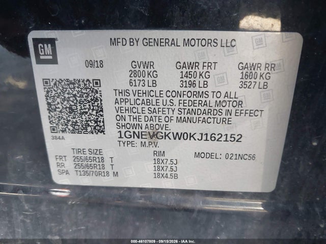 2019 CHEVROLET TRAVERSE 1LT 9