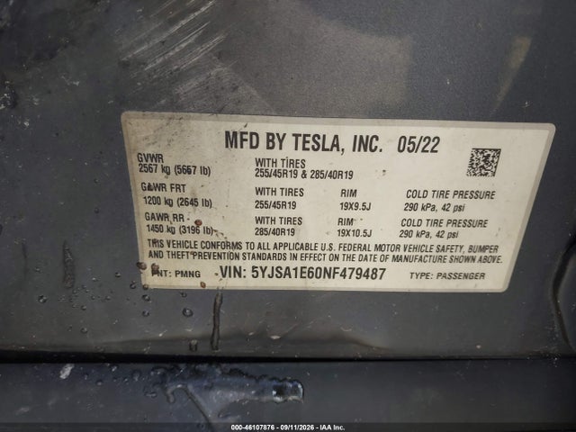 2022 TESLA MODEL S PLAID TRI MOTOR ALL-WHEEL DRIVE 9