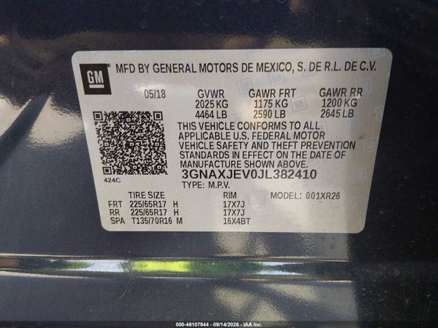 2018 CHEVROLET EQUINOX LT 9