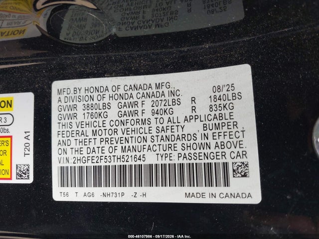 2026 HONDA CIVIC SPORT 9
